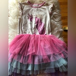 Unicorn rainbow tier tutu dress